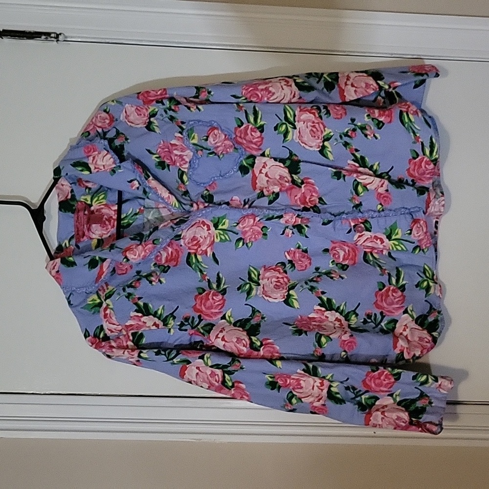 EUC Betsey Johnson Floral Pajama Top Size L